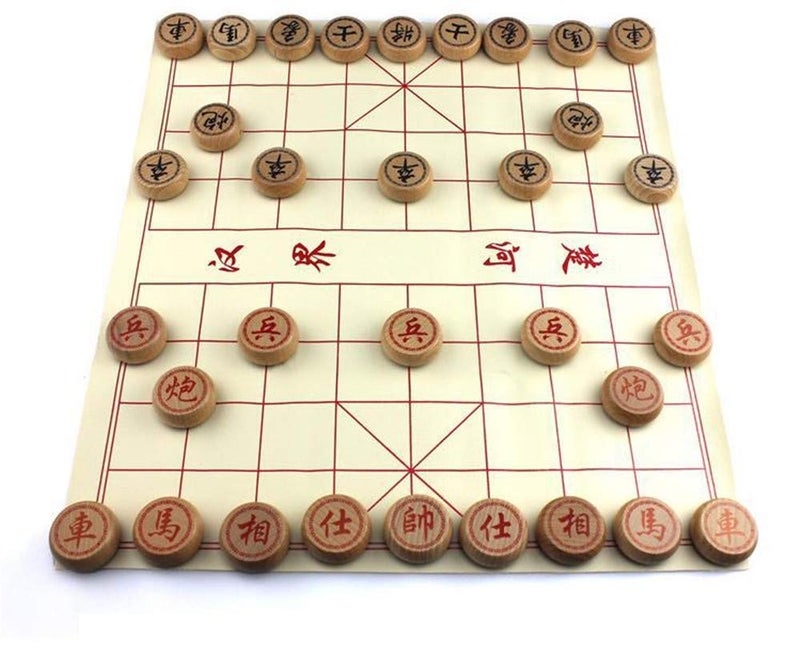 GoodPlay Beechwood Chinese Chess Set Xiangqi Travel Game Set with Wooden Box and Leather Chessboard - Image 3